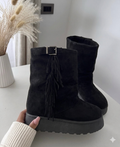 Pantubotas negra flecos